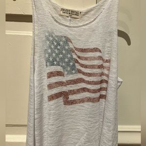 American Flag White Lightweight Tank